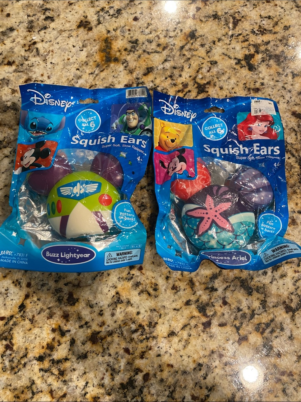 Disney Squish Ears - Buzz Lightyear (Green, Purple) & Ariel (Teal, Pink) Set